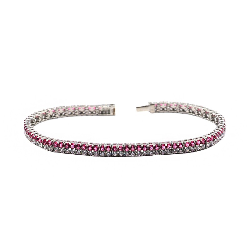 Tennis bracelet with two strands of...