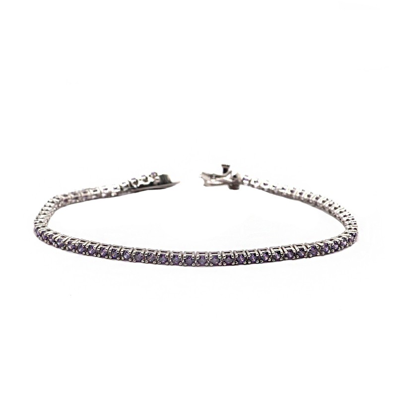 Bracciale tennis con zirconi lilla...