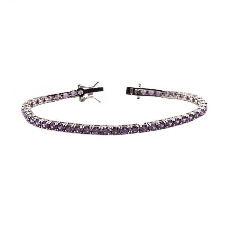 Bracciale tennis con zirconi lilla...