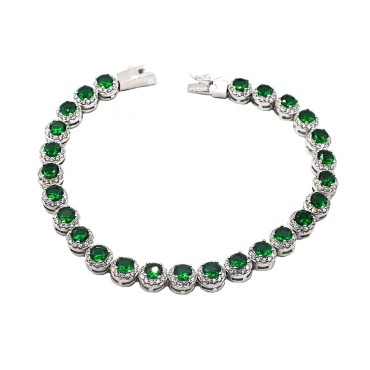 Bracelet of round green...