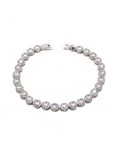 White round zircon bracelet in 925...