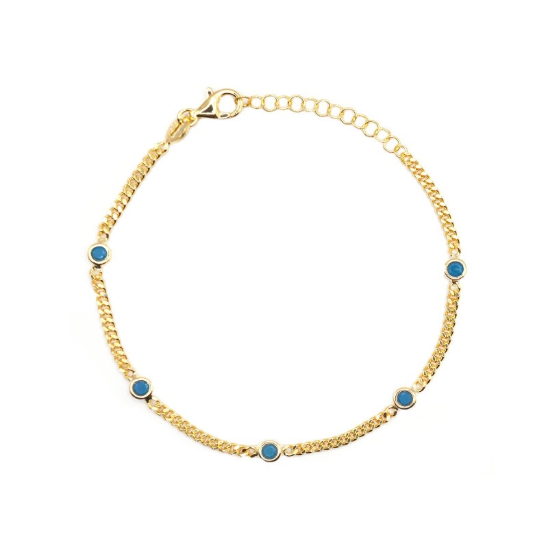 Curb mesh bracelet with turquoise...