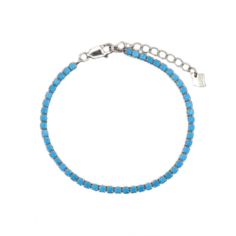 Tennis bracelet with 2.5 mm turquoise...