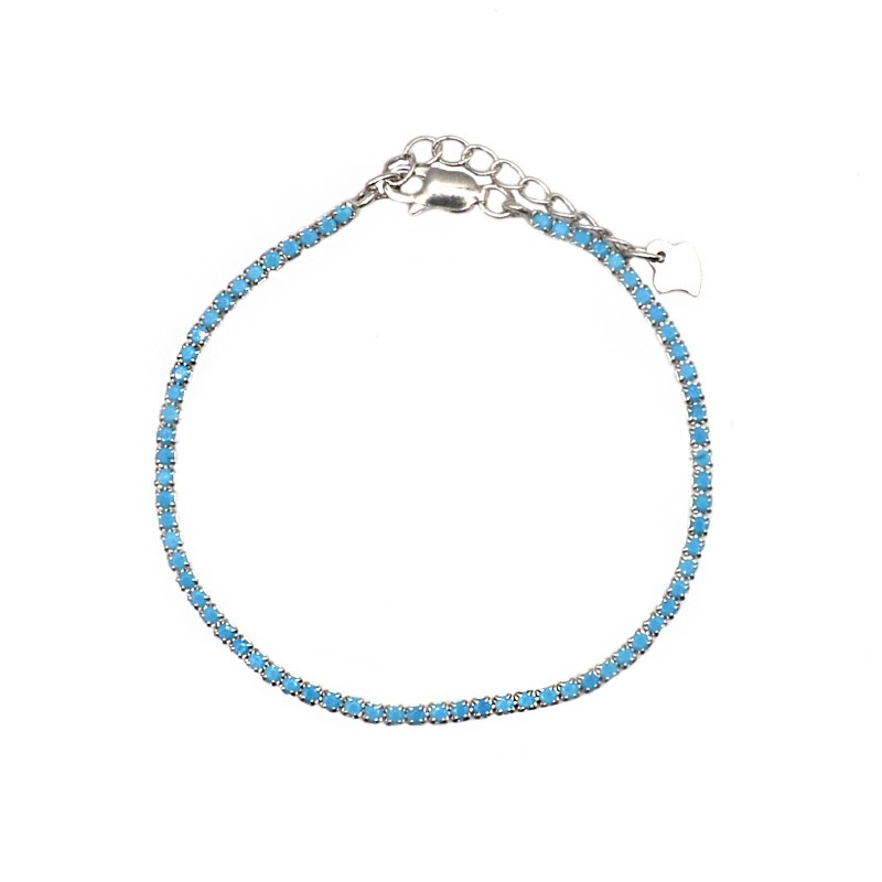 Bracciale tennis con zirconi turchesi...