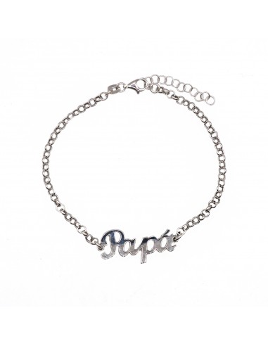 Rolò chain bracelet with white gold...