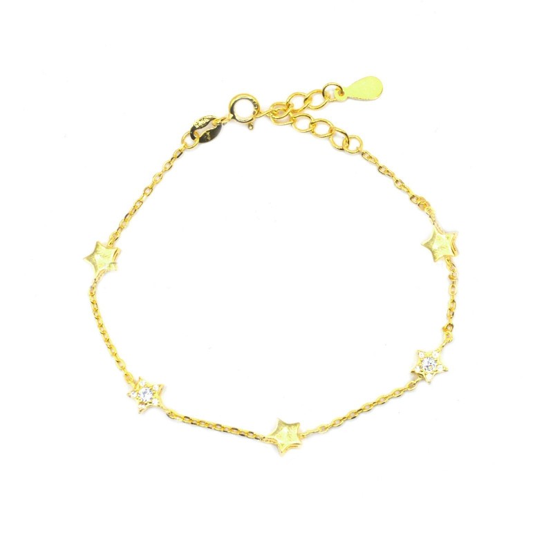 Bracciale maglia forzatina con stelle...