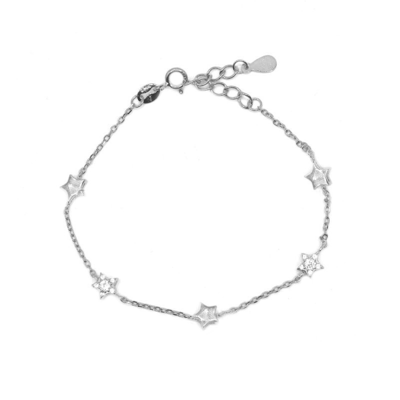 Bracciale maglia forzatina con stelle...