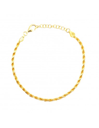 Yellow gold plated rope link bracelet...