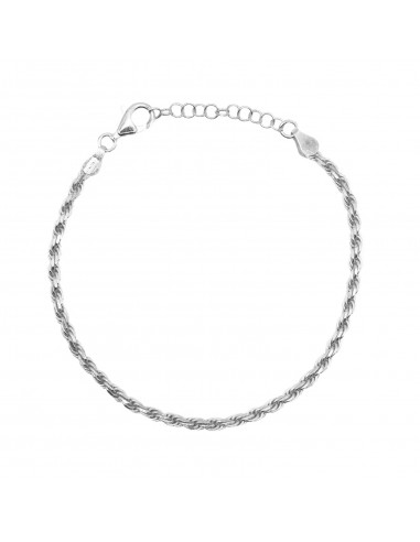 White gold plated rope link bracelet...