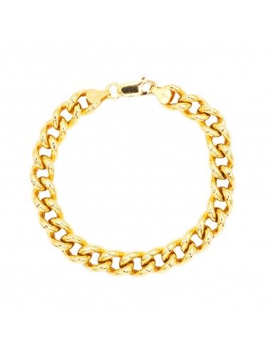 Yellow gold plated rounded curb mesh...