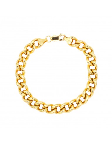 Yellow gold plated rounded curb mesh...