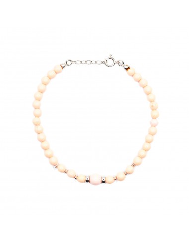 Ball bracelet in pink coral paste...