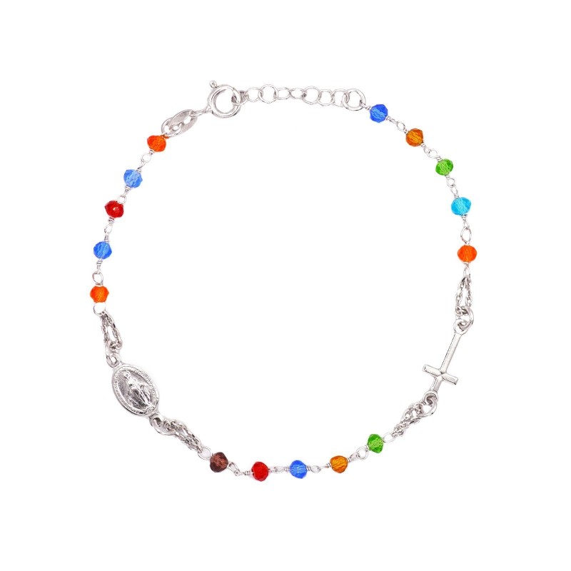 Muticolor crystal rosary bracelet...