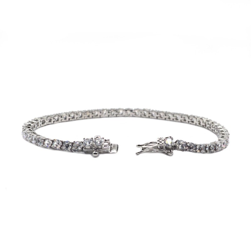 White gold plated tennis bracelet...