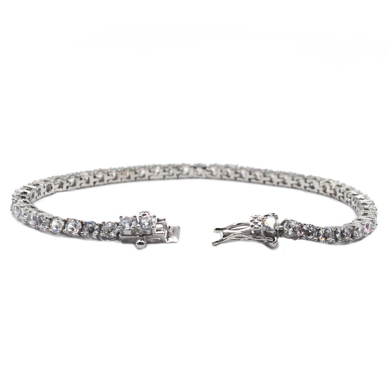 White gold plated tennis bracelet...