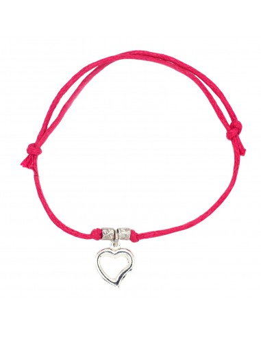 Fuchsia cord bracelet with slip...