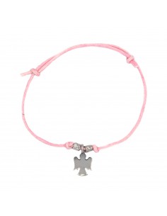 Pink cord bracelet with...