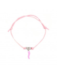 Pink cord bracelet with...