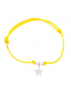 Yellow cord bracelet with...