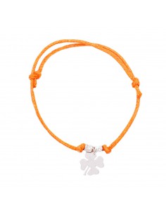 Orange cord bracelet with...