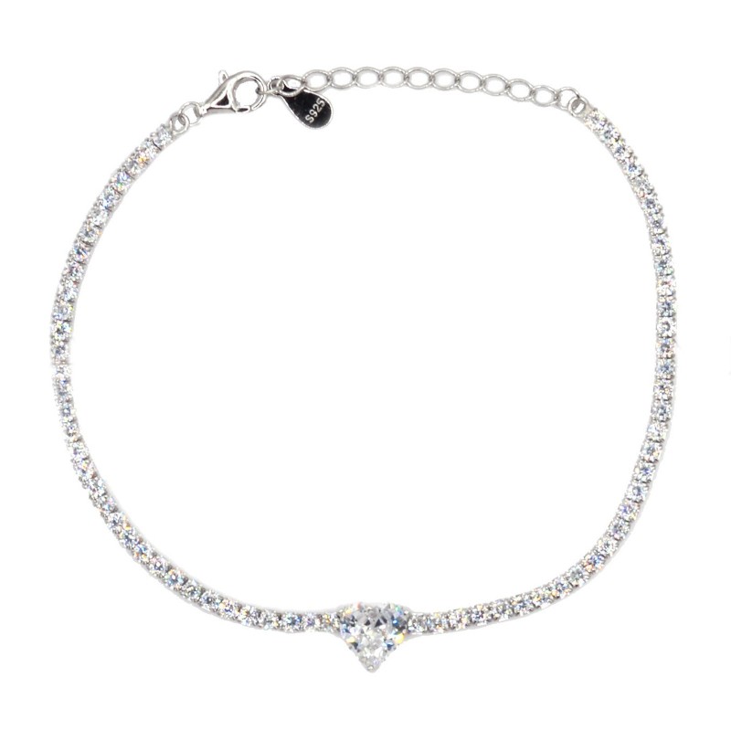 Bracciale tennis bianco con zircone...