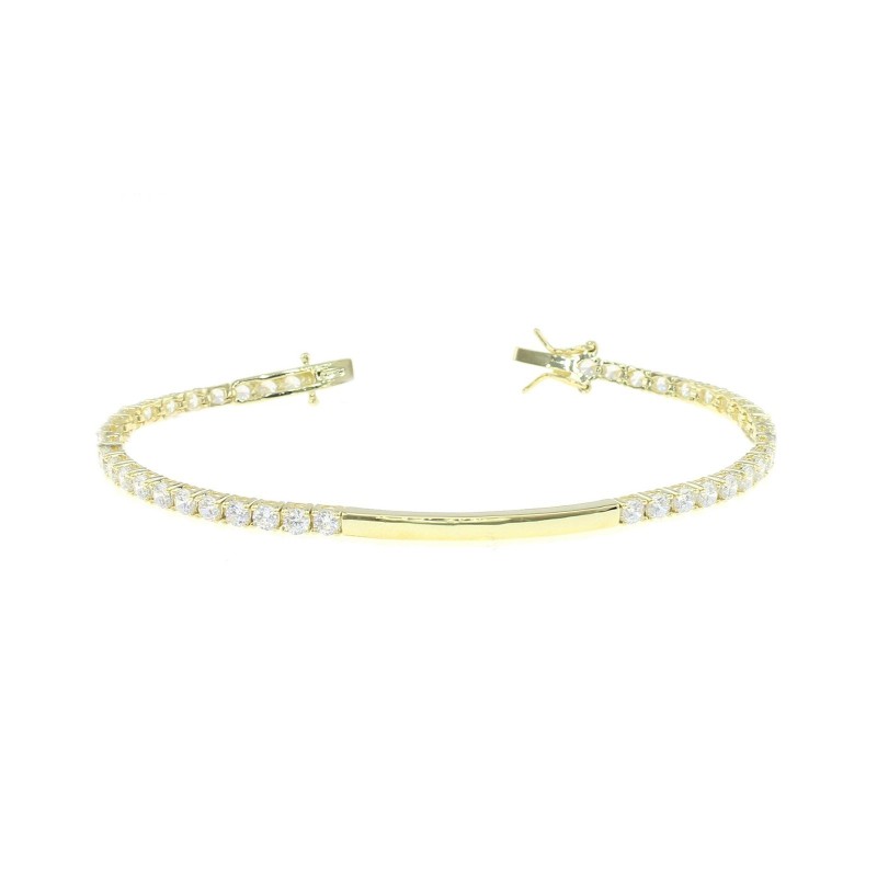 Yellow gold plated tennis bracelet...