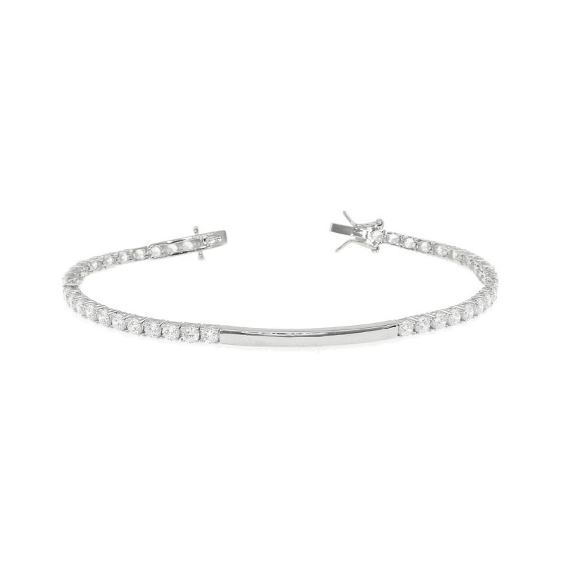 White gold plated tennis bracelet...