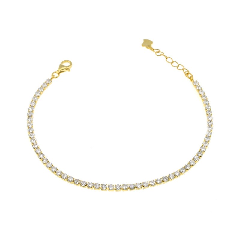 Bracciale tennis placcato giallo con...