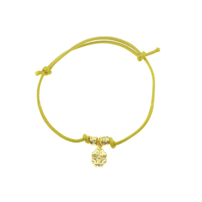 Bracciale in cordino giallo con nodi...