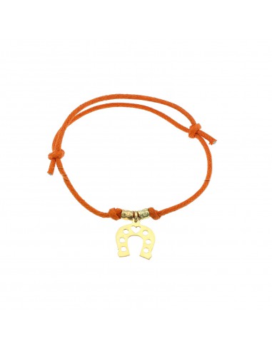 Orange colored cord bracelet with...