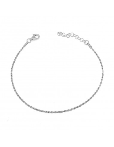 White gold plated rope link bracelet...