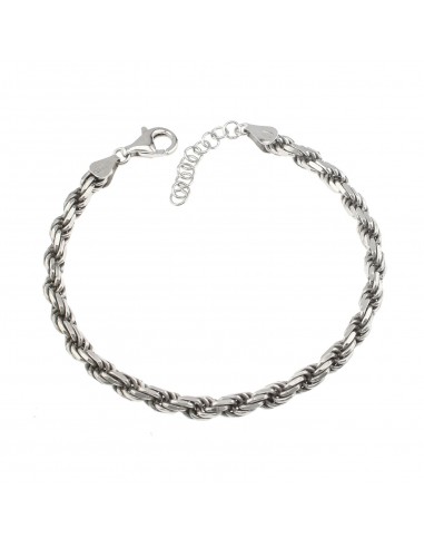 White gold plated rope mesh bracelet...