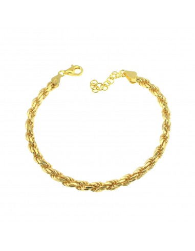 Yellow gold plated rope link bracelet...