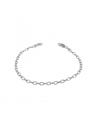 White gold plated oval mesh bracelet...