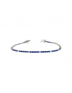 Tennis bracelet with 5 blue...