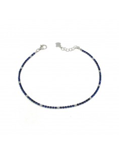 Tennis bracelet with 6 blue...