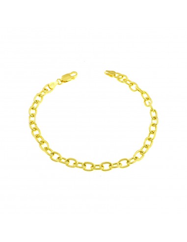 Yellow gold plated oval link bracelet...