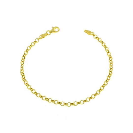 Bracciale maglia rolò da ø 3 mm placcato oro giallo in argento 925