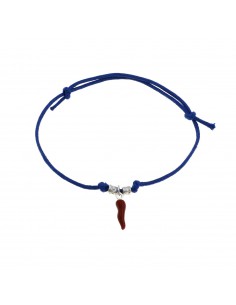 Blue cord bracelet with...