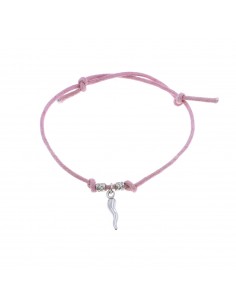 Pink cord bracelet with...