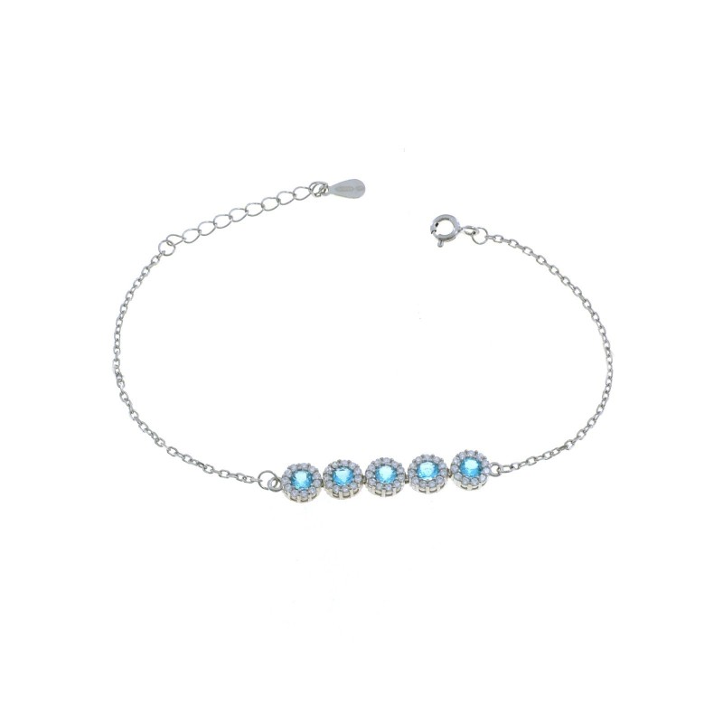 White gold plated bracelet with 5...