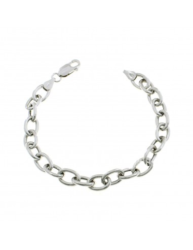 White gold plated 8 mm oval rolò mesh...