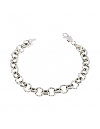 Rolo mesh bracelet ø 8 mm white gold...