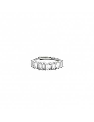 Adjustable half band ring with white...