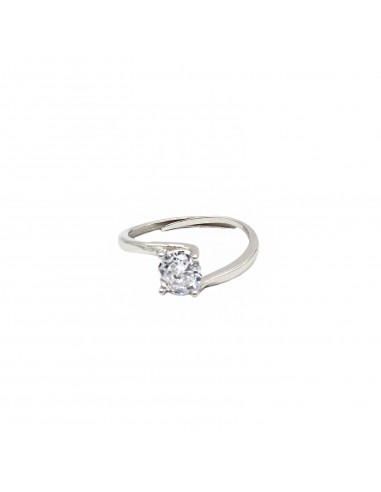 Adjustable solitaire ring with white...