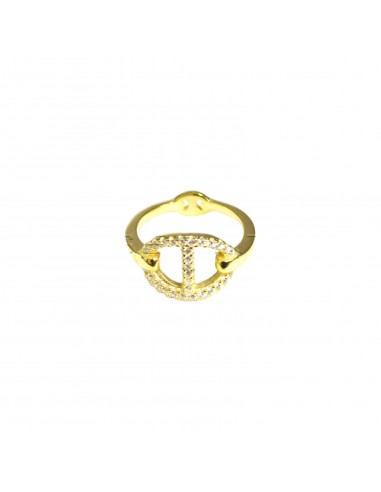 Ring with central white zircon marine...