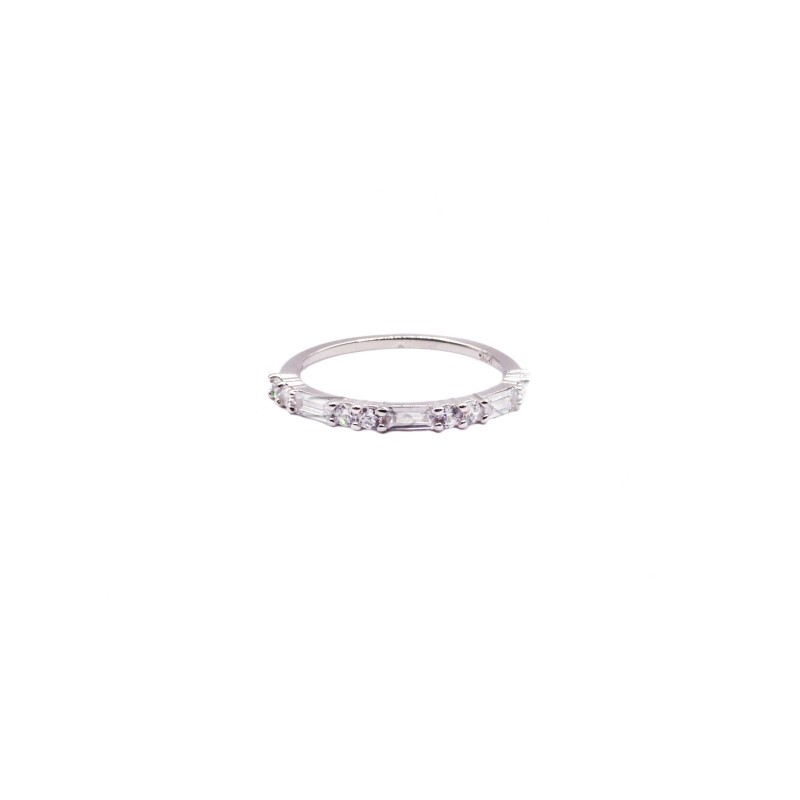 White half-zircon ring with...