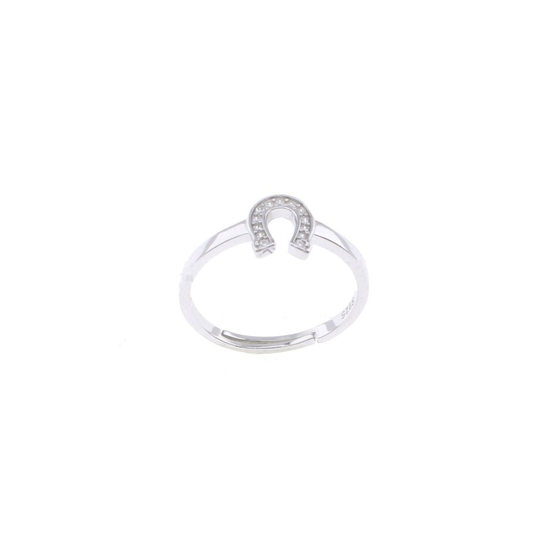 Adjustable ring with white gold...