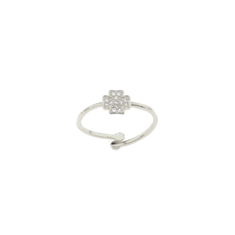 Adjustable ring with white gold...