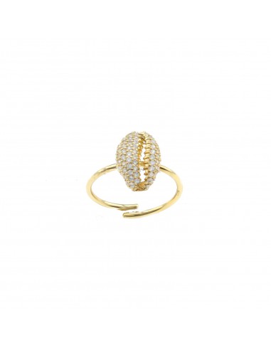 Adjustable wire ring with yellow gold...